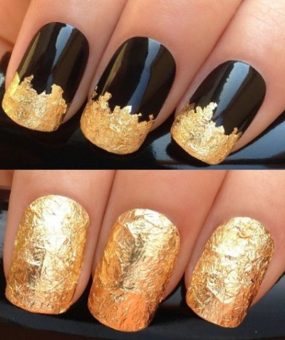 Gold Leaf Nail Art